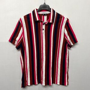 Express Men Short Sleeve Polo Shirt Top Size XL X-Large Stripes M223 -23
